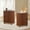 Walnut, variant on YOCWO Black Oval End Table Set of 2, Fluted Side Tables with Sliding Door Storage for Living Room