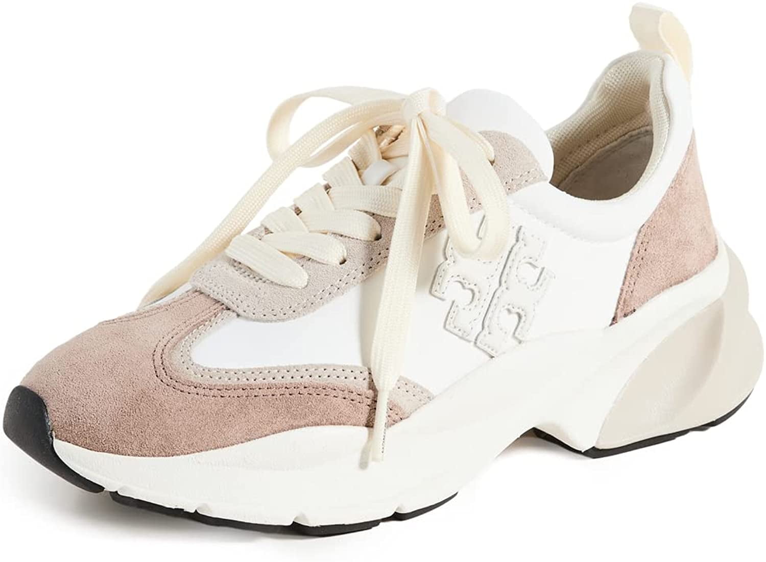 Tory Burch Womens Good Luck Trainer 4.5 White/New Ivory/Cerbiatto