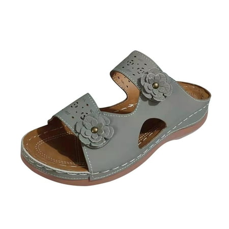 

Fashion Women Summer Flowers Comfortable Wedges Shoes Beach Peep Toe Breathable Sandals