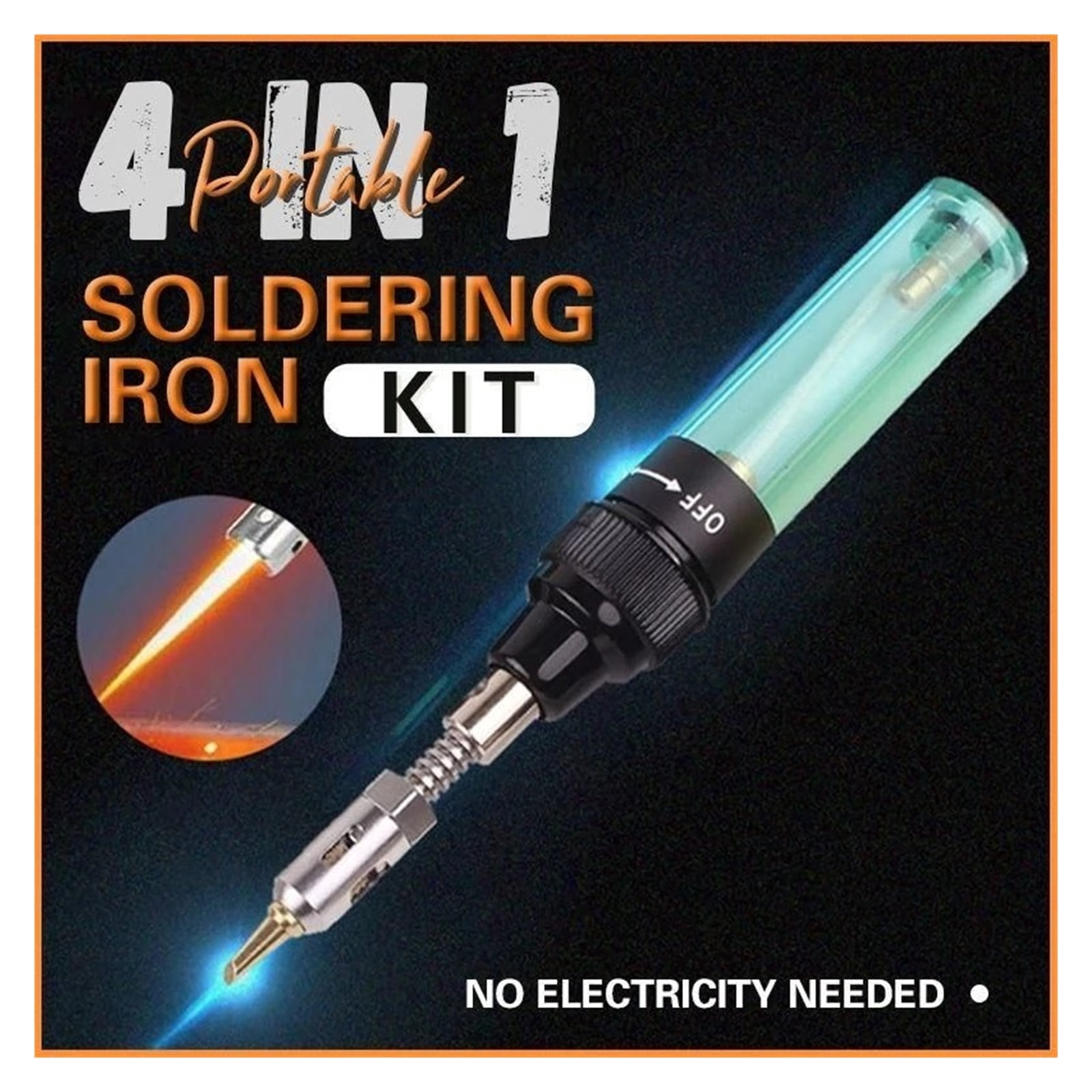 1300  Butane 4 In 1 Portable Soldering Iron Kit Welding Pen Burner Blow Torch Gas Soldering Iron Cordless Butane Tip Tool ,Internally Heated
