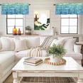 thumbnail image 4 of Turquoise Blue Teal Kitchen Curtain Valances for Windows Farmhouse Short Curtains, Chic Stained Glass Texture Aesthetic Rod Pocket Valance Curtain for Bedroom Cafe Living Room 54"x18", 4 of 8