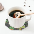 thumbnail image 5 of Lsque Cartoon Dinosaurs Pattern 4" Drink Coasters Set of 4, PVC Leather Absorbent Coasters, Table Coaster Set Decorative Coffee Cup Coasters Housewarming Gift -Octagon, 5 of 6