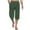 Green, variant on Mens Casual Capris Cotton Linen Pants Drawstring Elastic Waist Casual Solid Color Capris Pants Olive Green