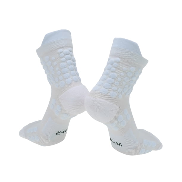 Calcetines de ciclismo Unique Bargains, secado rápido, antideslizantes, absorbentes de sudor, desodorantes y anti-fricción, blancos, tamaño M, neutros y universales