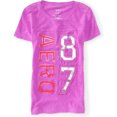 thumbnail image 1 of Camiseta Gráfica Aeropostale Aero 87 con Diamantes de Imitación para Mujer Color Morado Extragrande, 1 of 1