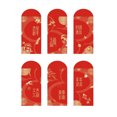 thumbnail image 1 of Flmtop 6 Pcs Enveloppes Rouges avec Mots Bénédiction Lapin Chinois 2023 Nouvel An Lunaire Argent Rouge Décor pour Cadeau, 1 of 11