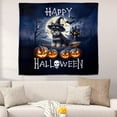 thumbnail image 2 of Happy Halloween Schnauzer Witch Pumpkins Bats Tapestry Miniature Schnauzer Dog Lover Wall Hanging Backdrop Home Decor - 13012, 2 of 5