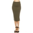 thumbnail image 2 of A2Y Women's Basic Solid Ponte Longline Techno Span High Waist Long Skirt Mocha L, 2 of 3