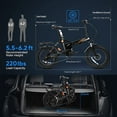 thumbnail image 6 of Eahora Foldable Electric Bike 20" Fat Tire 750W Bicycle 28MPH 7 Speed Dual Suspension for Adults Men Azarias Gray, 6 of 6