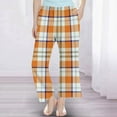 thumbnail image 5 of OGLCCG Kids Girls Wide Leg Pants Elastic Waist Baggy Plaid Sweatpants Casual Loose Long Yoga Pants with Pockets for Teen 4-14 Years, 5 of 7