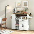 thumbnail image 4 of Gymax Drop-Leaf Kitchen Island Cart w/ Power Outlet Wine Rack Glass Holder Drawer, 4 of 10