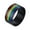 Black, variant on 10mm Unisex Stainless Steel Simple Classic Rainbow Stripe LGBT Gay & Lesbian Pride Signet Ring Eternity Lover Wedding Band Black Size 11