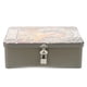 thumbnail image 1 of Caja de hojalata vintage con cerradura, estuche de escritorio para guardar joyas., 1 of 7