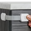 Child Safety Strap Locks (4-Pack) Baby Locks for Cabinets and Drawers, Toilet, Fridge & More. 3M Adhesive Pads. Easy Installation. (White)