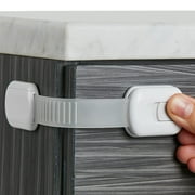 Child Safety Strap Locks (4-Pack) Baby Locks for Cabinets and Drawers, Toilet, Fridge & More. 3M Adhesive Pads. Easy Installation. (White)