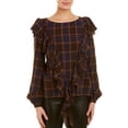 thumbnail image 2 of Nicole Miller Artelier MULTICOLOR Boyfriend Long Sleeve Ruffle Blouse, US Medium, 2 of 8