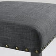thumbnail image 3 of Set of 2 Grey Biony Fabric Bar Stools with Nailhead Trim and Sturdy Hardwood Frame - Ideal for Daily Family Meals, 3 of 5
