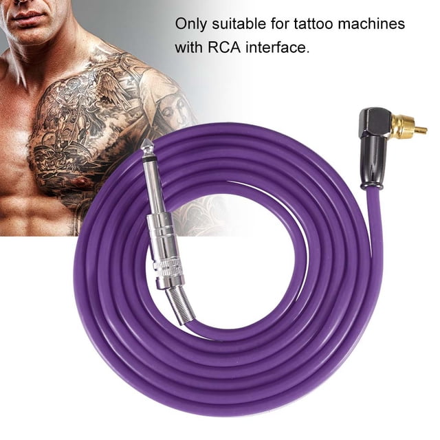 Cable de silicona para tatuaje suave, Línea de enganche de silicona flexible Cable de tatuaje con clip de núcleo para la interfaz RCA Kit de conversión de poder de la máquina de tatuaje (morado) Ni?o Higoodz Belleza saludable