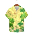 thumbnail image 2 of Men's Short Sleeve Casual Printed Shirt with Turndown Collar for St. Patrick's Day, 2 of 5