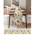thumbnail image 6 of Table Runner Dresser Scarf 13 x 70 Inch Spring Rustic Sunflower Lavender Flower Leaf Floral Table Runners Non-Slip Heat Kitchen Dining Table Decor for Indoor Outdoor Home Party Decoration, 6 of 7