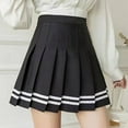 thumbnail image 5 of Dpytoraw Fashion Women Plaid Pleated A Line Skirt Burnout High Waist Short Skirt, 5 of 5