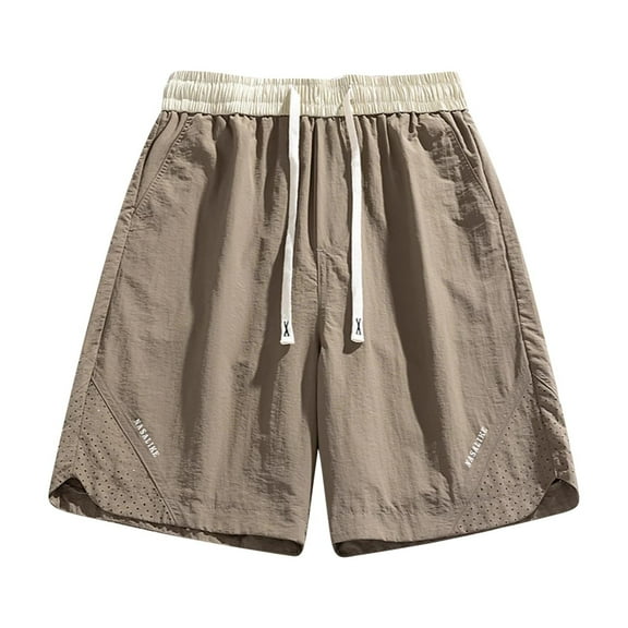 Mlzmgr Plus Size Cotton Shorts for Men Sports Casual Stretchy Drawstirng Elastic Waist Mens Shorts M-5XL