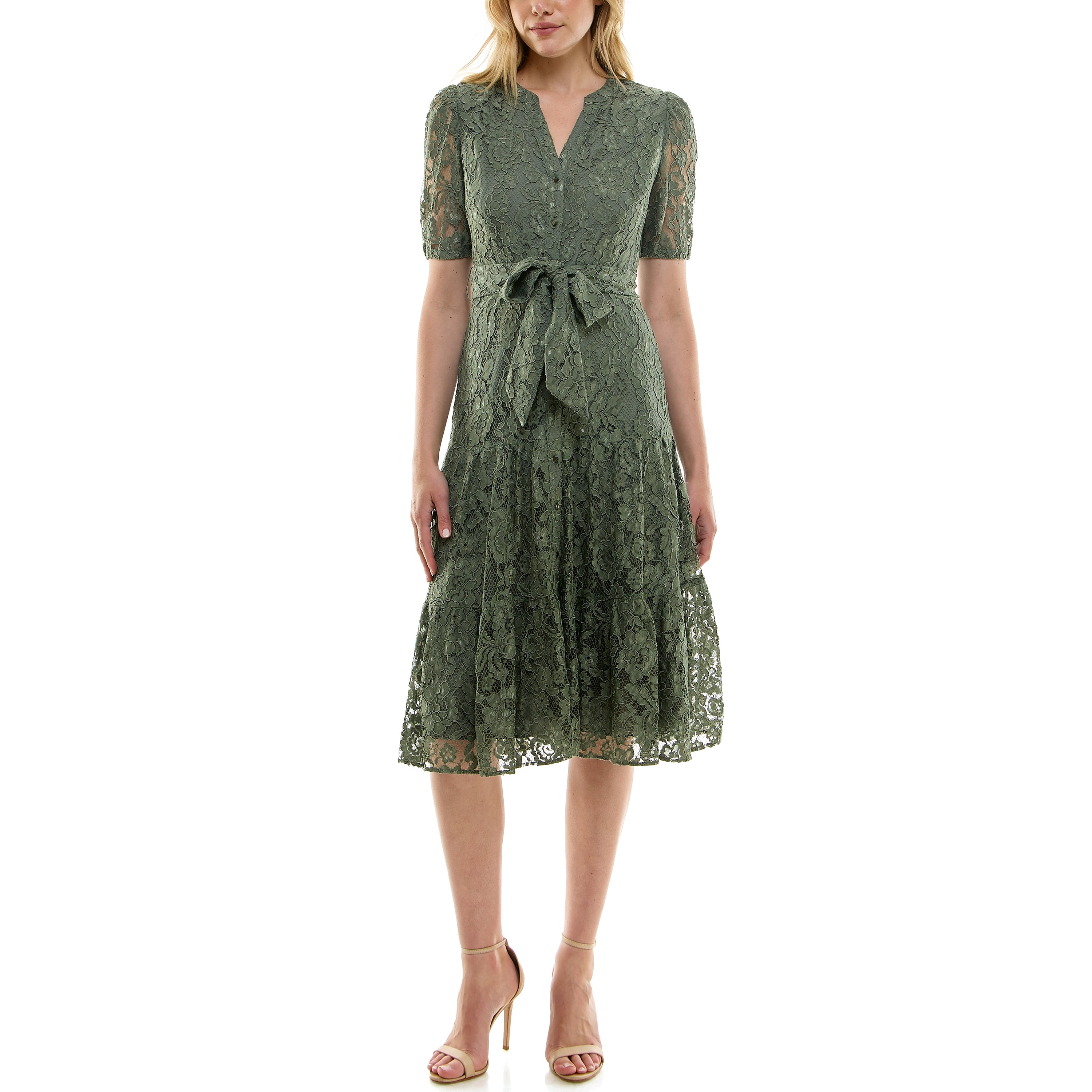 Nanette Lepore Women's Puff Sleeve Lace Midi Dress, Sizes XS-XXXL