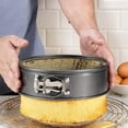 thumbnail image 6 of Springform Cake Baking Pan Set of 3: Non-Stick Cheesecake Pan with Removable Bottom, Quick Release Latch Bakeware Leakproof Bread Loaf Pan (7, 8, 9 Inch), 6 of 7