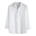 thumbnail image 1 of Button Down Shirts for Men Summer Solid Color Cotton Large Size Cuban Collar Short Sleeve Pocket Cardigan Grey Going Out Fall Tops size L, 1 of 5