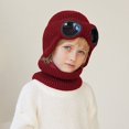 thumbnail image 4 of D GROEE Solid Color Elastic Hat Fall Winter Children Hat Glassed Decor Knitted Thick Warm Soft High Elasticity Full Resistant Unisex Winter, 4 of 7