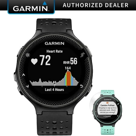 Garmin Forerunner 235 GPS Sport Watch with Wrist-Based Heart Rate Monitor Black/Gray (010-03717-54) + Deco Gear Screen Protector for Garmin Forerunner 235