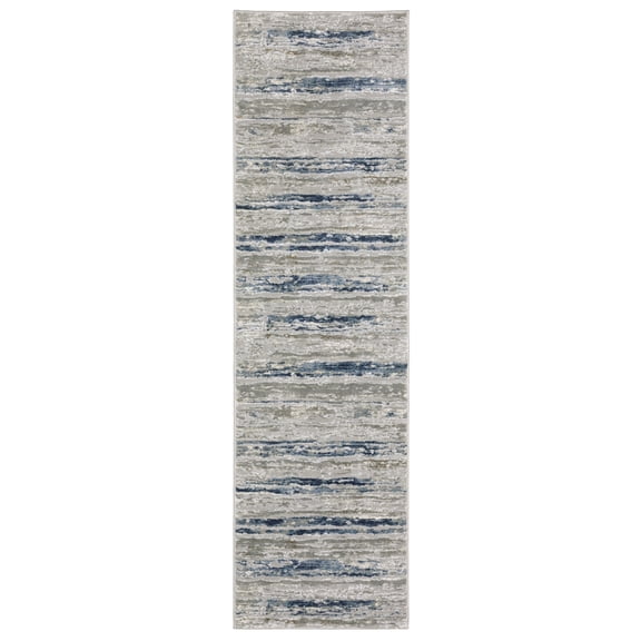 Woven Trends Eshford Area Rug 012E3 Modern Beige 2' X 8' Low Pile Abstact Polyester Stain Resistant, Family and Pet Friendly, Office, Entryway, Hallway Runner Rug