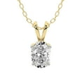 thumbnail image 2 of 3 Carat Oval IGI Certified Lab Grown Diamond Pendant Necklace For Women | FG-VS Solitaire Pendant Necklace 14K Yellow Gold | Quartze Split Bail, 2 of 8