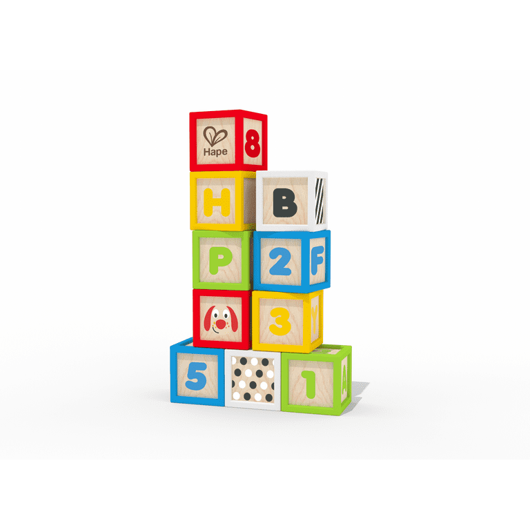 Hape Stacking ABC/123 Silicone and Wood Blocks, 10 Pieces photo 4