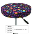 thumbnail image 4 of Bingfone mushroom rainbow color Skull Padded Round Bar Stool Cover Cushion with Elastic Fabric Round Chair Seat - mushroom rainbow color Skull, 4 of 7