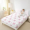 thumbnail image 4 of jejeloiu Kawaii Cartoon Bowknot Bed Sheets,Girls Pink Bow King Sheets For Girl Kids 4pcs, 4 of 7