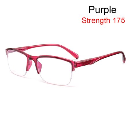 Men Women Comfortable Vintage Portable Reading Glasses Computer Goggles PC Eyeglasses Ultra Light Frame PURPLE STRENGTH 175