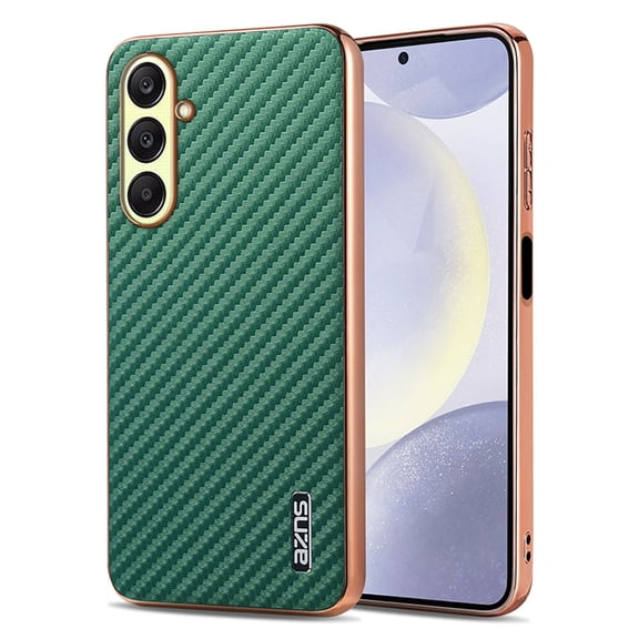 Dteck Rugged Protective Case for Samsung Galaxy S26, Shockproof Carbon Fiber Pattern Anti-Scratch Slim Hard Back Case, Green