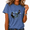 1-Blue, variant on Women's Eclipse Line Art T Shirts Washed Distressed Casual Tees Relaxed Fit Trendy Summer Vacation Outfit Short Sleeve Tops