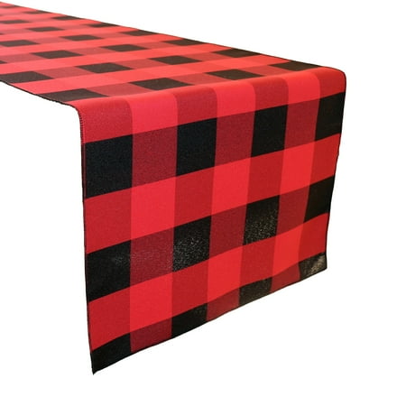 

Poplin Table Runner Buffalo Gingham Checkered Red and Black