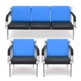 thumbnail image 2 of WALSPORT Office Reception Sofa Set PU Leather 2 & 3 Pcs Waiting Room Chairs Solon Guest Bench w/2PCS Blue, 2 of 5