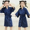 thumbnail image 4 of Huowey Toddler Kids Boys Girls Silk Satin Bathrobe Kimono Robes Nightgown Sleepwear Pajamas Boho Loungewear, 3-4 Years, 4 of 4