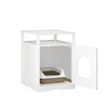 thumbnail image 5 of White Compact Cat Litter Box Enclosure Side Table, 5 of 8