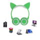 thumbnail image 3 of Auricular recargable plegable luminoso con forma de oreja de gato (verde)-135656.04, 3 of 8