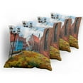 thumbnail image 5 of Ambesonne Victorian Throw Pillow Cover 4 Pack, Old City Riga Latvia, 20", Multicolor, 5 of 7