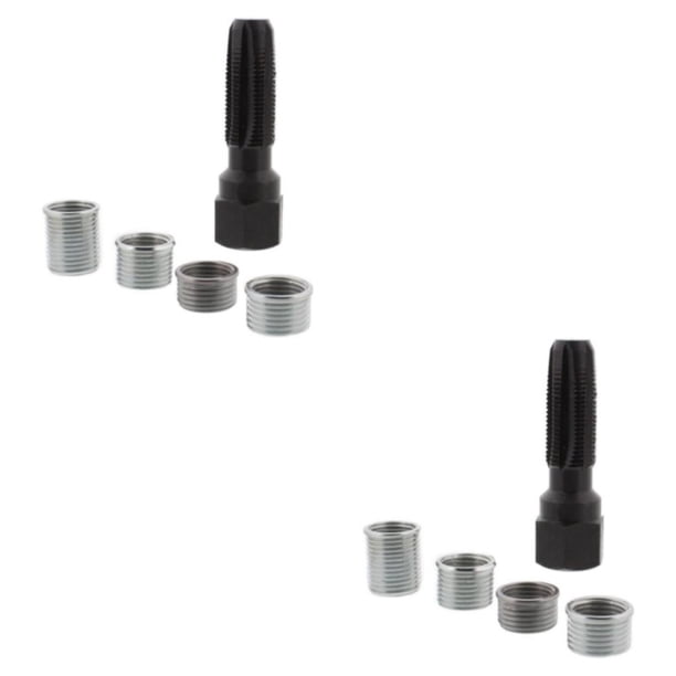 Sidaley Herramienta de reparación de roscas de cilindro Kit de reenhebrador de automóviles de bujía M14x1.25 Mantenimiento de manguito de 2piezas