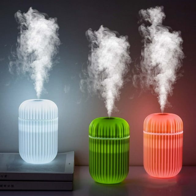 MORESEC under $5 3Pcs USB Humidifier,Mini Portable Humidifier for Bedroom, Desk, and Car, Quiet Operation with Two Mist Modes, Essential Oil Tray, Auto Shut-Off, Compact Design for Personal Space