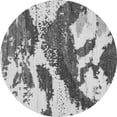thumbnail image 1 of Ahgly Company Indoor Round Abstract Gray Modern Area Rugs, 3' Round, 1 of 4