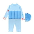 thumbnail image 3 of ATOGUTA Boys Girls Floatation Swimsuit with Adjustable Buoyancy Baby One Piece Swimwear Float Suit Swim Cap Bathing Suit Sky Blue, Size 6M-2T, 3 of 3