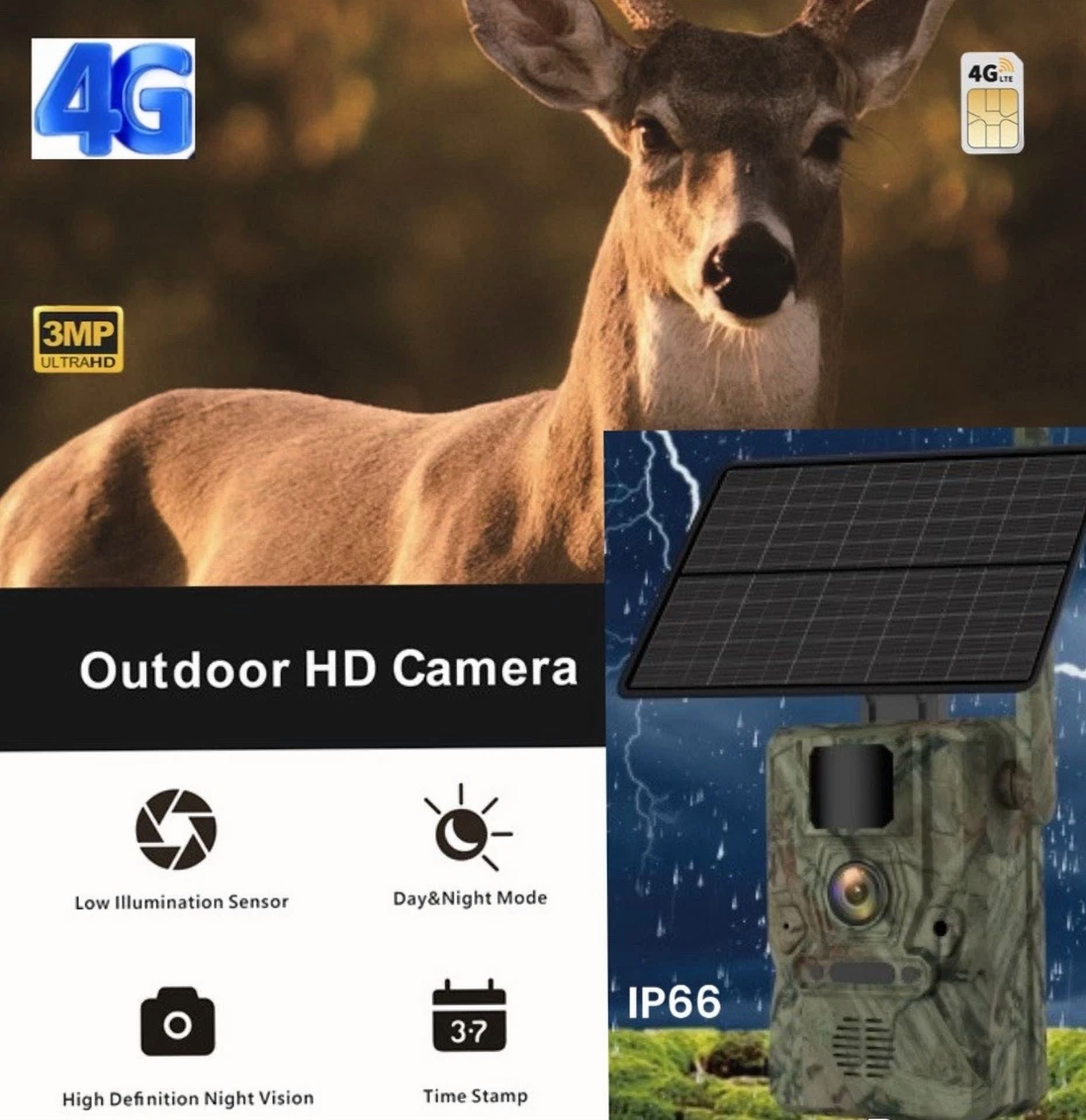 LynkNano 4G SOLAR GPS Hunting Security Camera 3MP TRAIL Camera, AI 25m Detection, 2-Way Audio, App